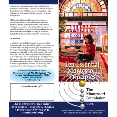 Pamphlet - Ten Essential Montessori Principles