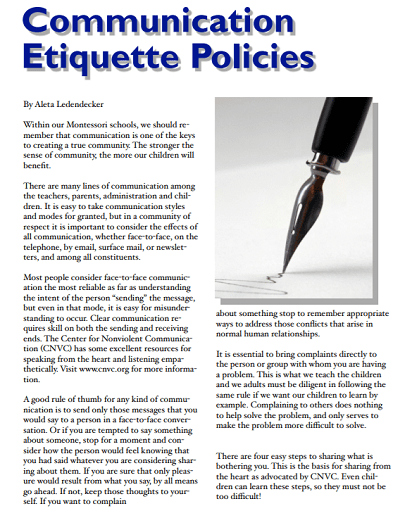 Communication Etiquette Policies