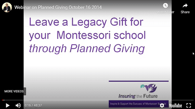 Planned Giving in Montessori Schools