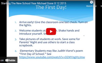 Starting The New School Year