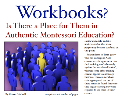 Workbooks – Is there a place for them in Authentic Montessori