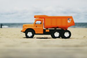 orange dump truck