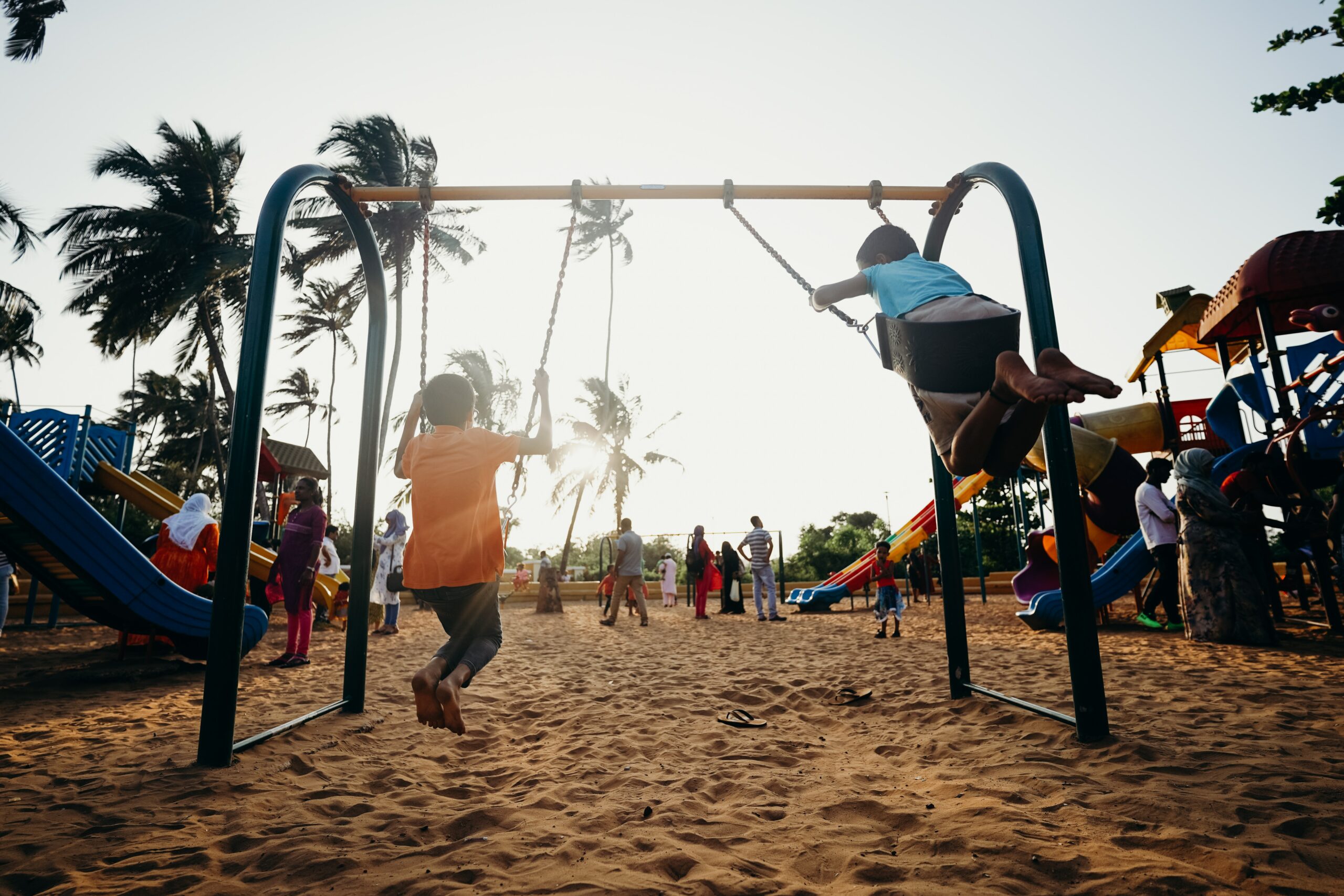 children swinging