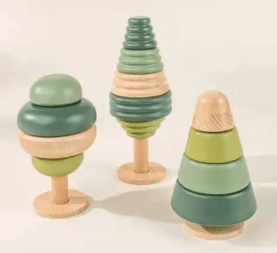 Set of 3 Wooden Stackable Trees