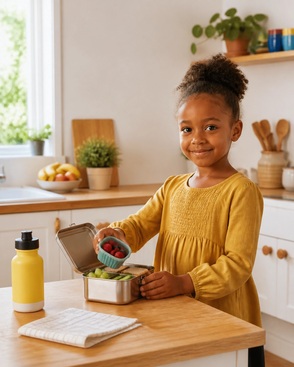 girl packing lunch