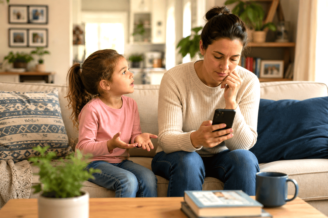 phone and child