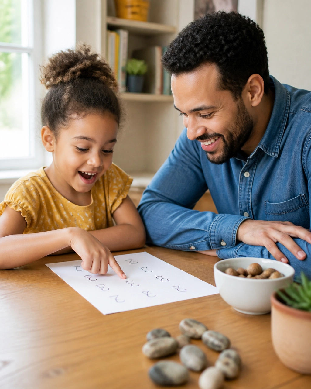 dad teaching child